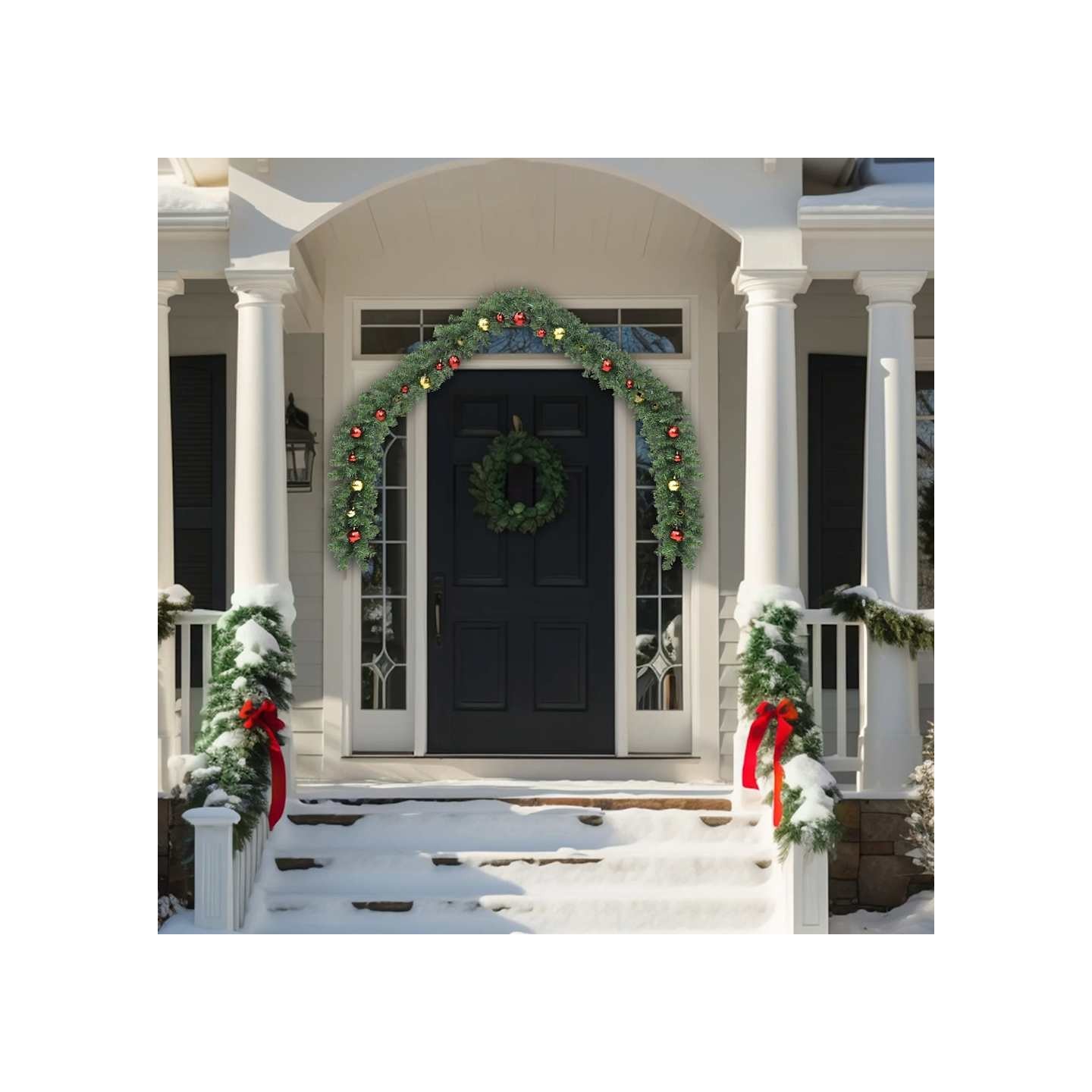 Guirlande de Noël décorée avec boules 5 m