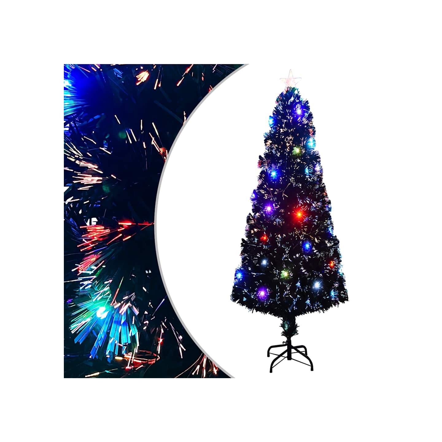 Arbre de Noël pré-éclairé avec support et LED 240 cm fibre optique