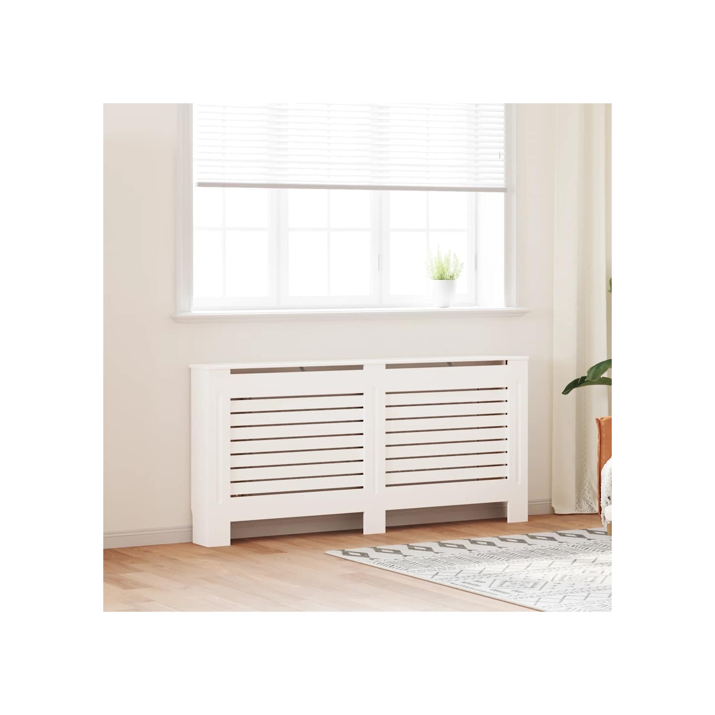 Cache-radiateur Blanc 172x19x81,5 cm MDF