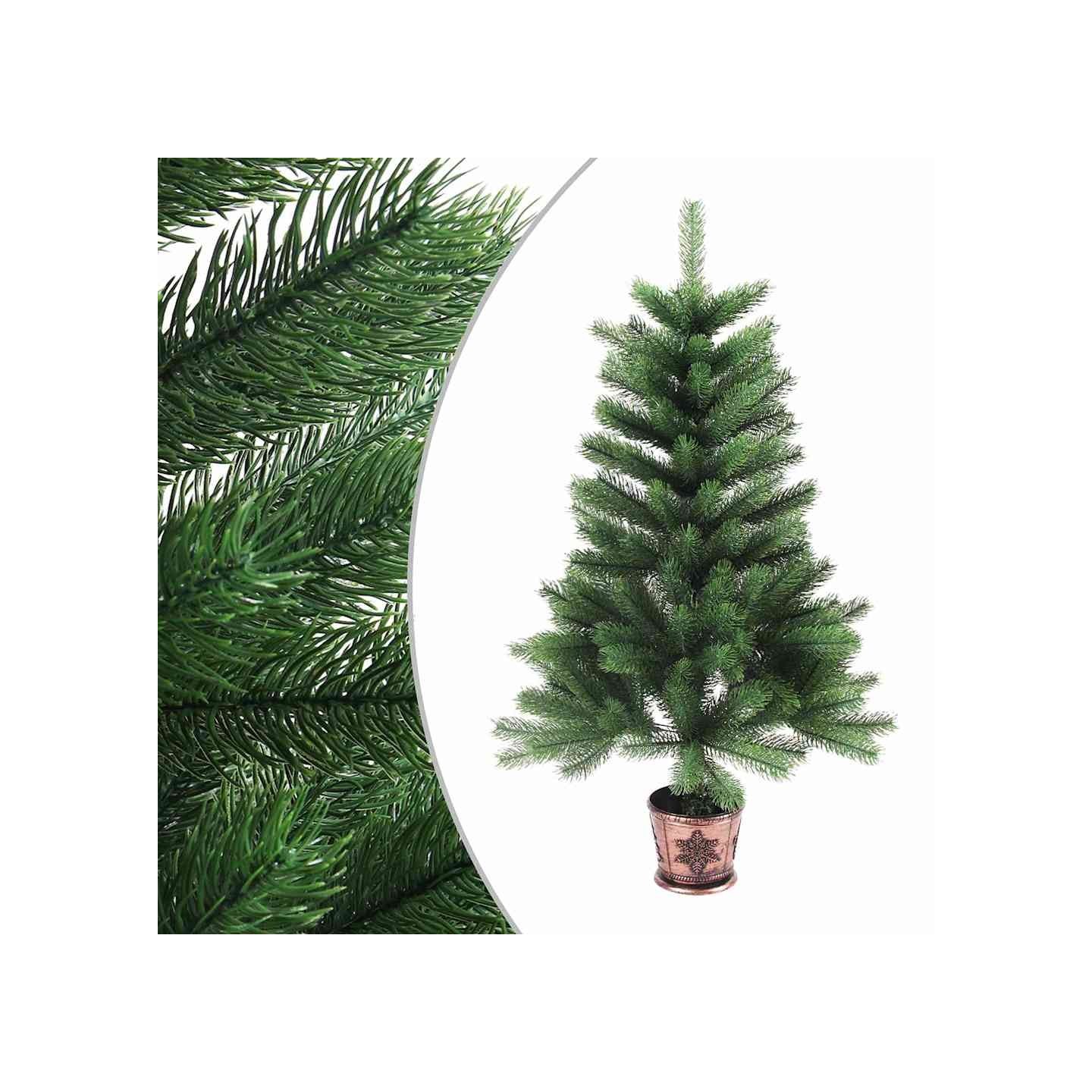 Arbre de Noël artificiel aiguilles réalistes 90 cm vert
