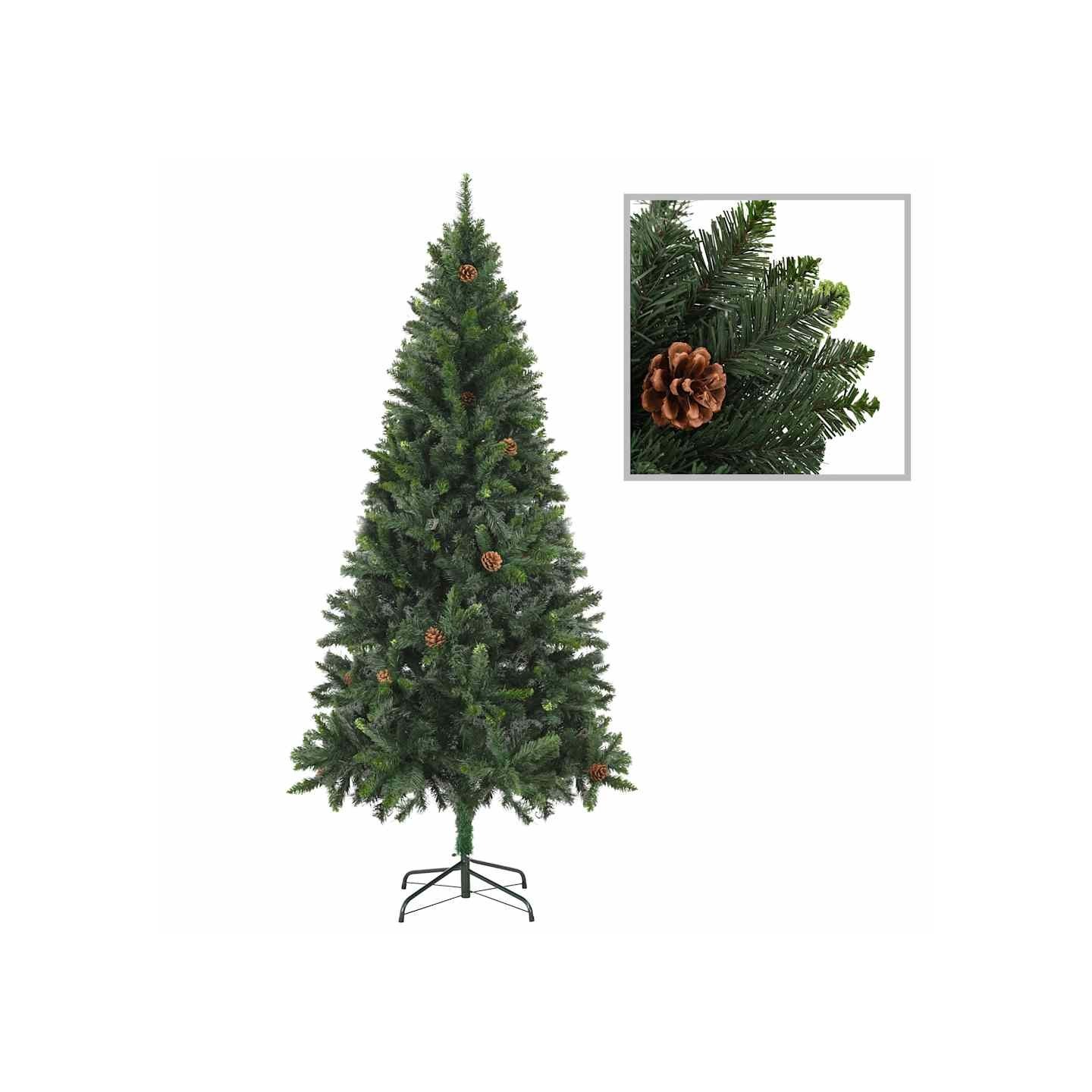 Sapin de Noël artificiel avec pommes de pin Vert 180 cm
