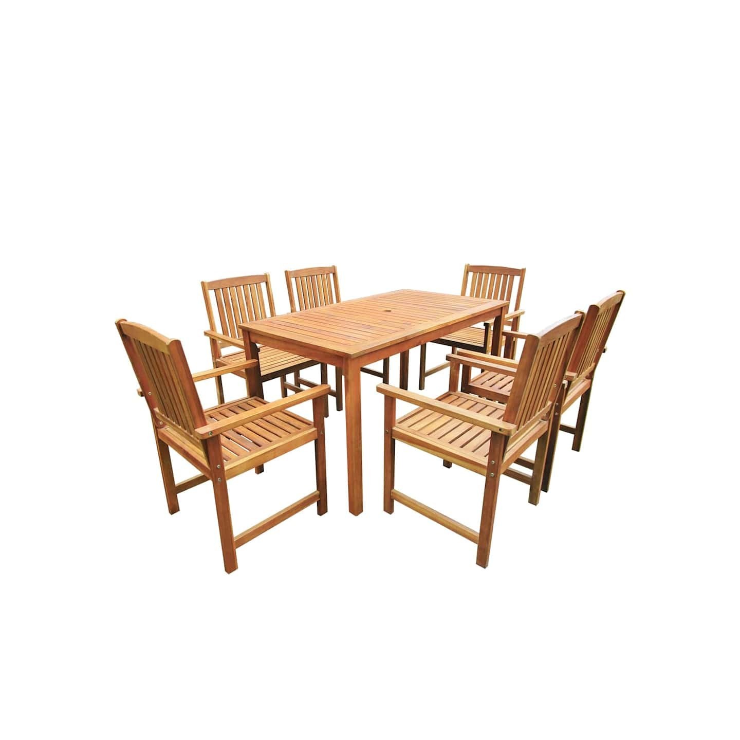 Jeu de salle à manger d'extérieur 7 pcs Bois d'acacia solide