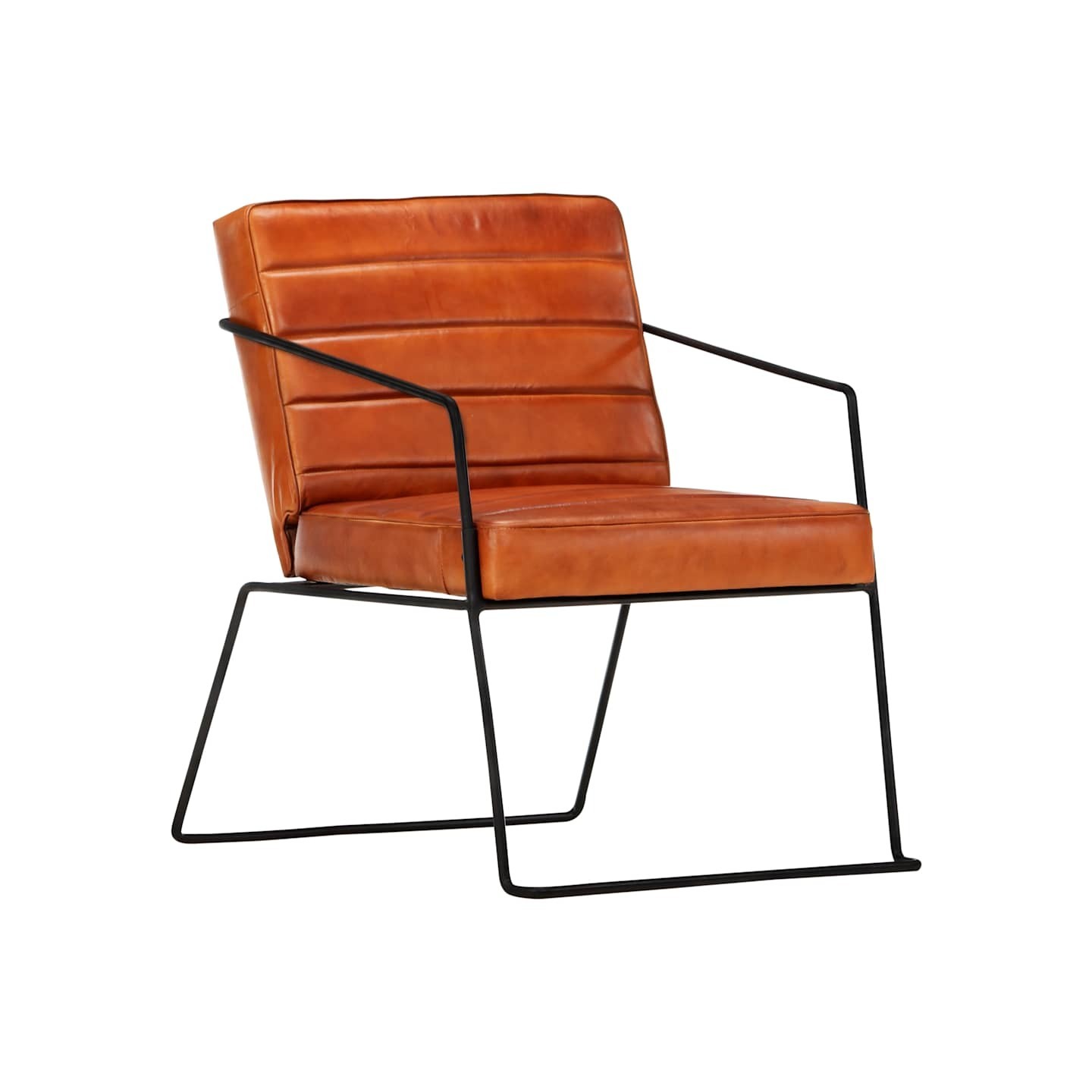 Fauteuil Brun roux Cuir véritable