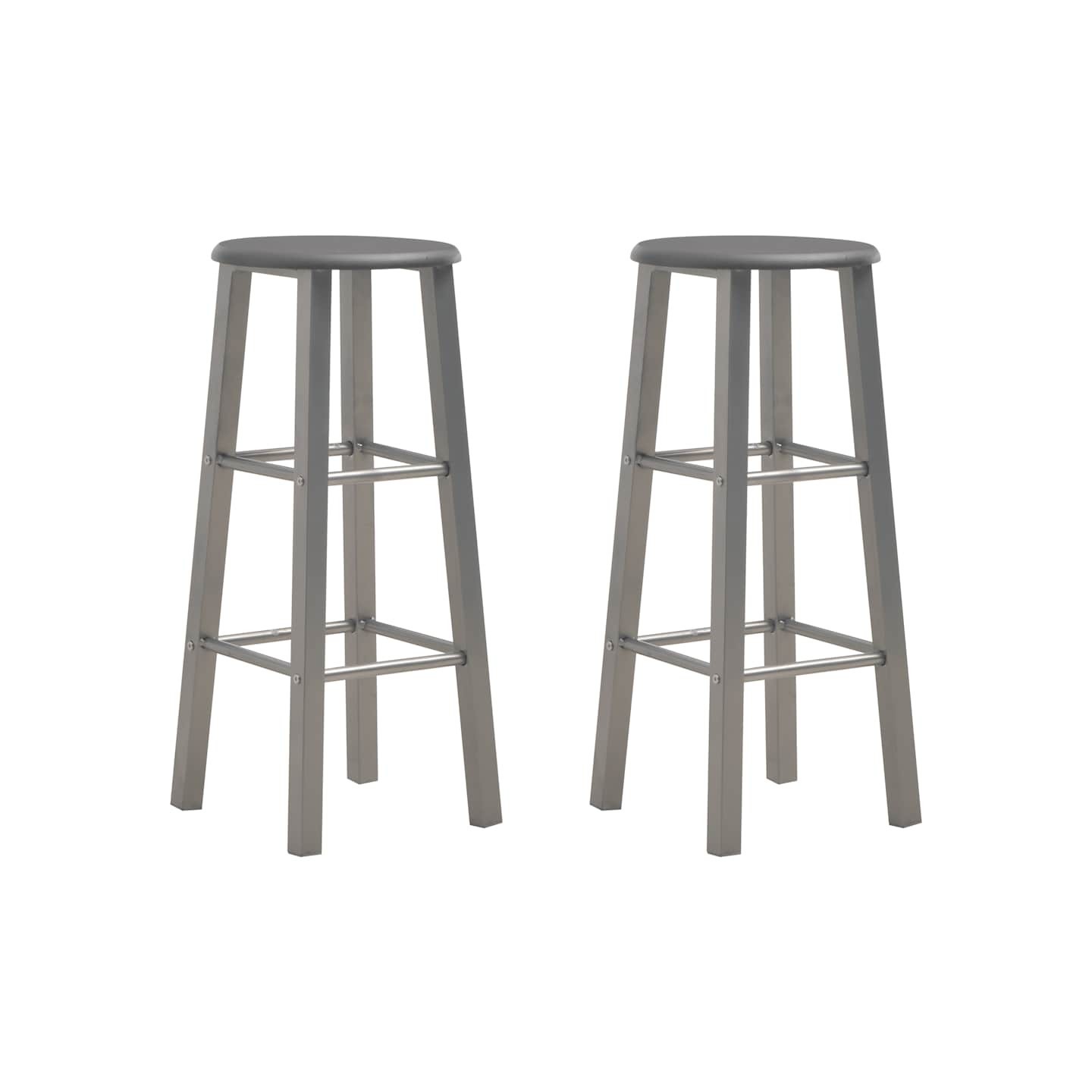 Tabourets de bar lot de 2 anthracite MDF