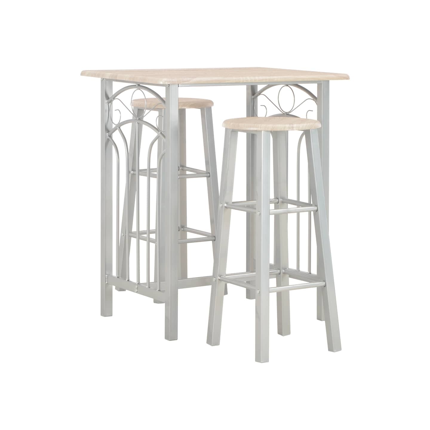Ensemble de bar 3 pcs Bois et acier