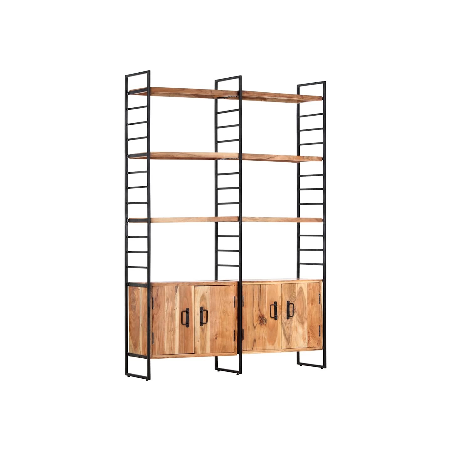 Bibliothèque à 4 niveaux 124x30x180 cm Bois d'acacia massif