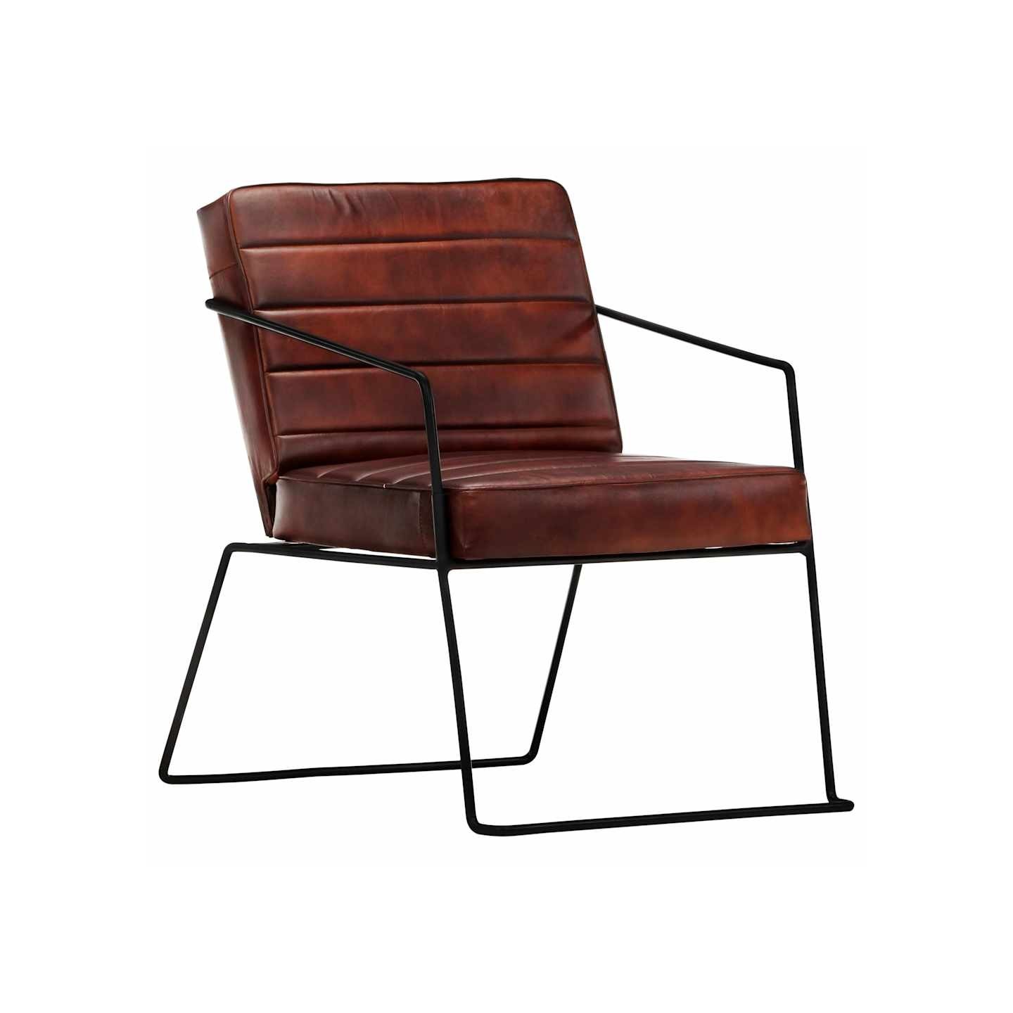 Fauteuil Marron foncé Cuir véritable