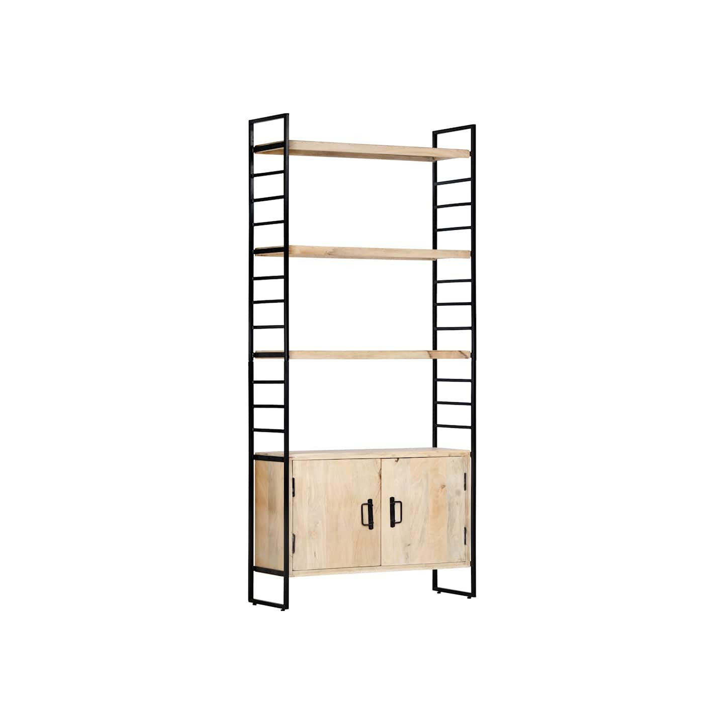 Bibliothèque à 4 niveaux 80x30x180 cm Bois de manguier massif