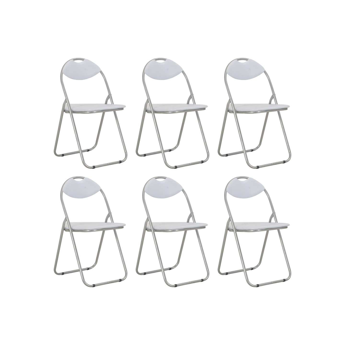 Chaises pliantes 6 pièces en similicuir blanc