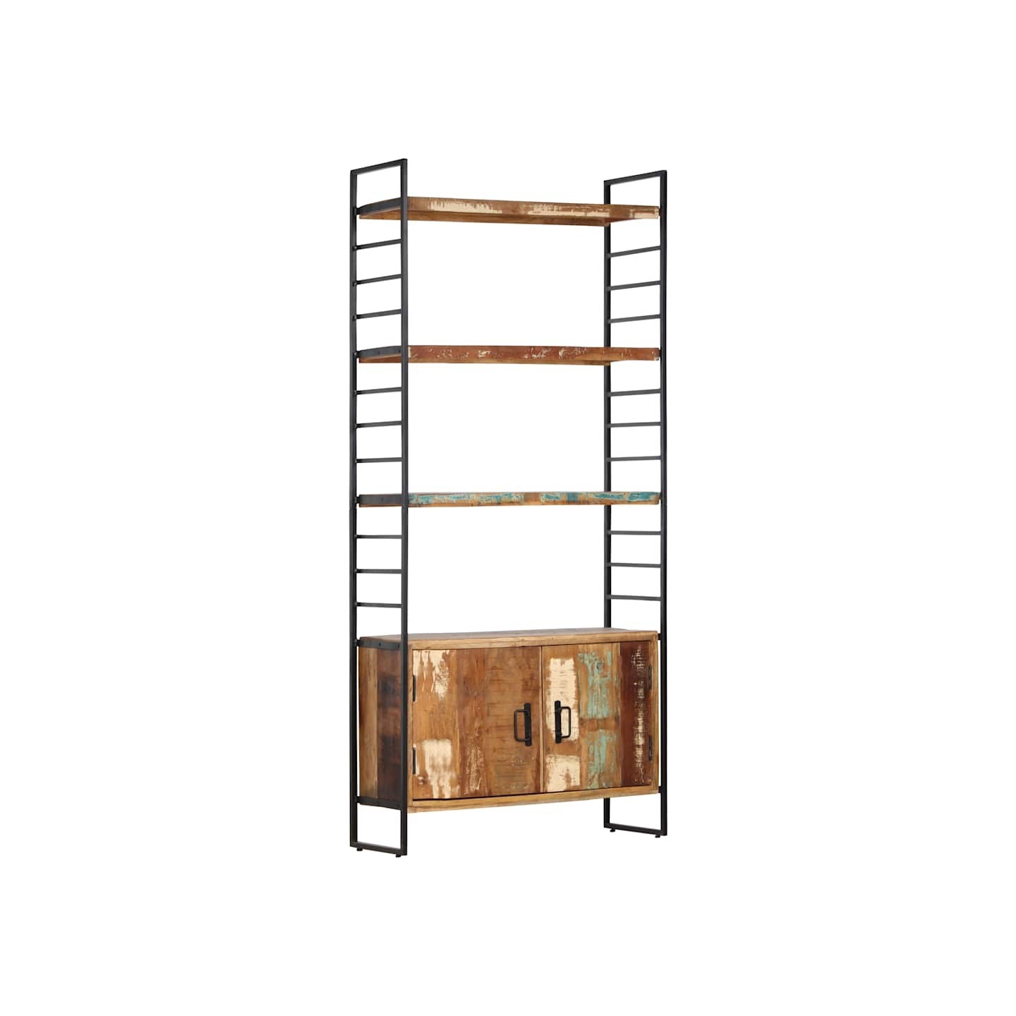 Bibliothèque 4 niveaux 80x30x180 cm Bois solide de récupération