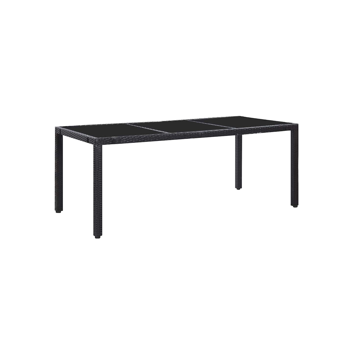 Ensemble à dîner d'extérieur 9 pcs Résine tressée Noir
