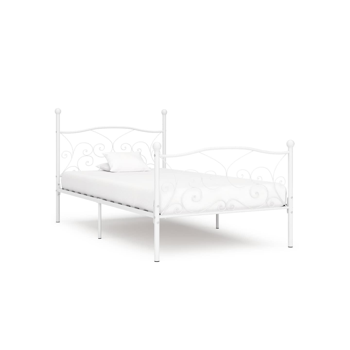 Cadre de lit sans matelas avec sommier à lattes métal 100x200cm