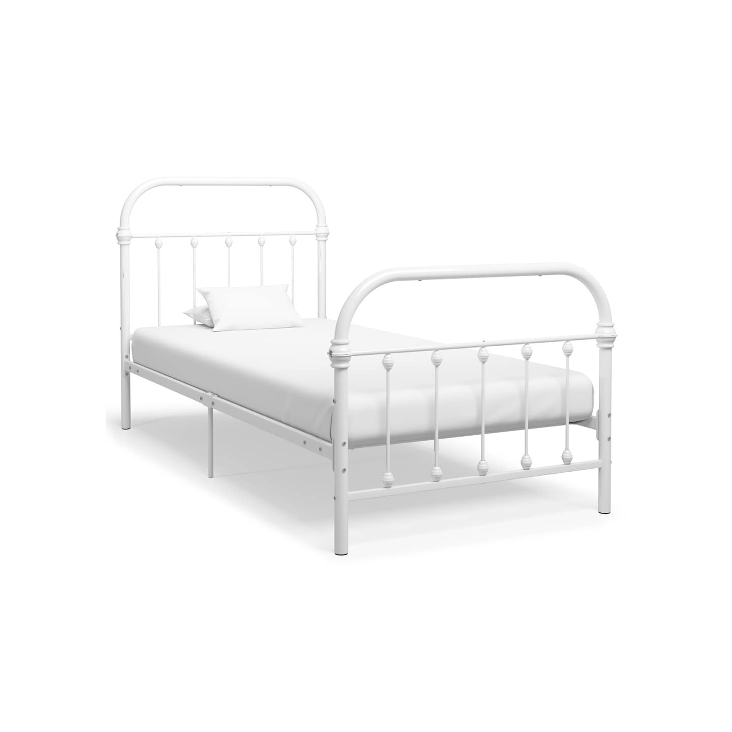 Cadre de lit sans matelas blanc métal 90x200 cm