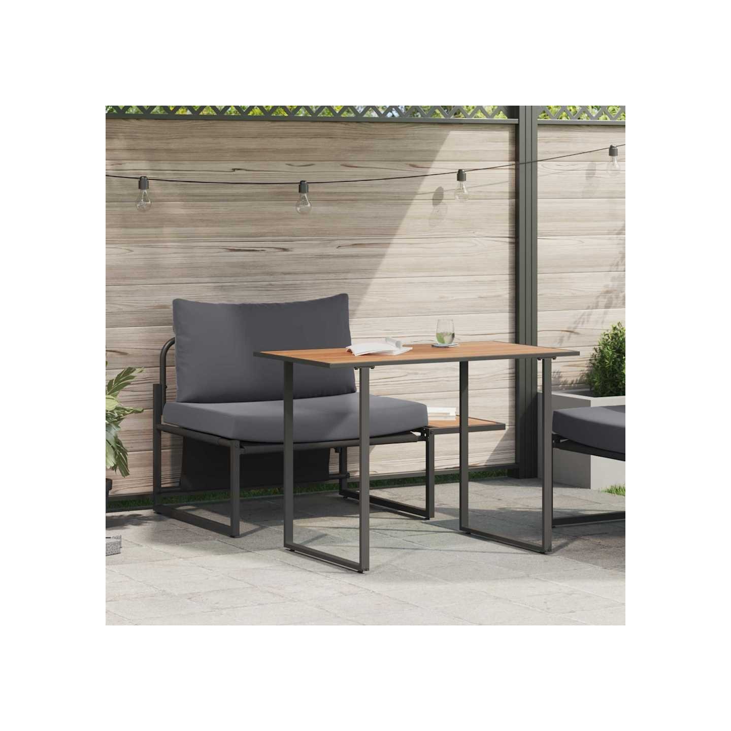 Mobilier de Patio en Acier 2 pc Anthracite Acier
