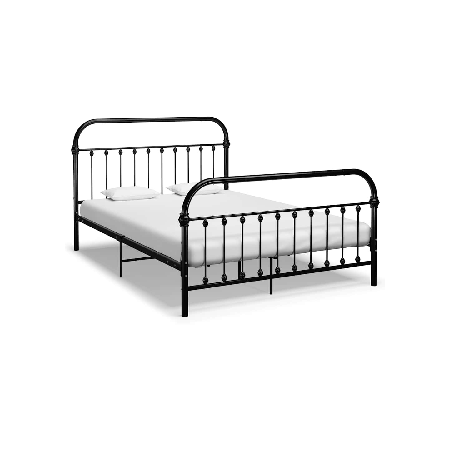 Cadre de lit sans matelas et tête de lit noir 160x200 cm métal