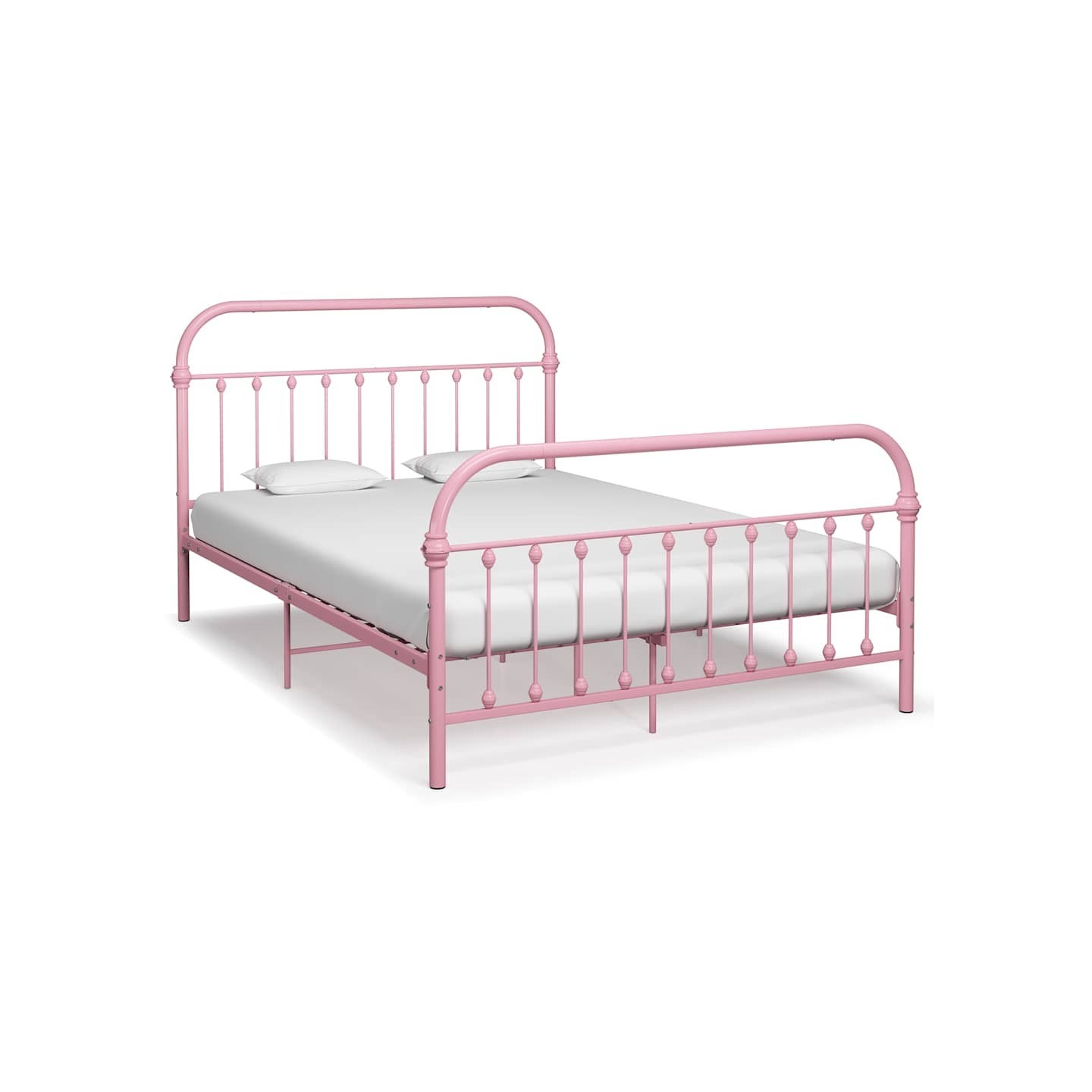Cadre de lit sans matelas rose métal 120x200 cm