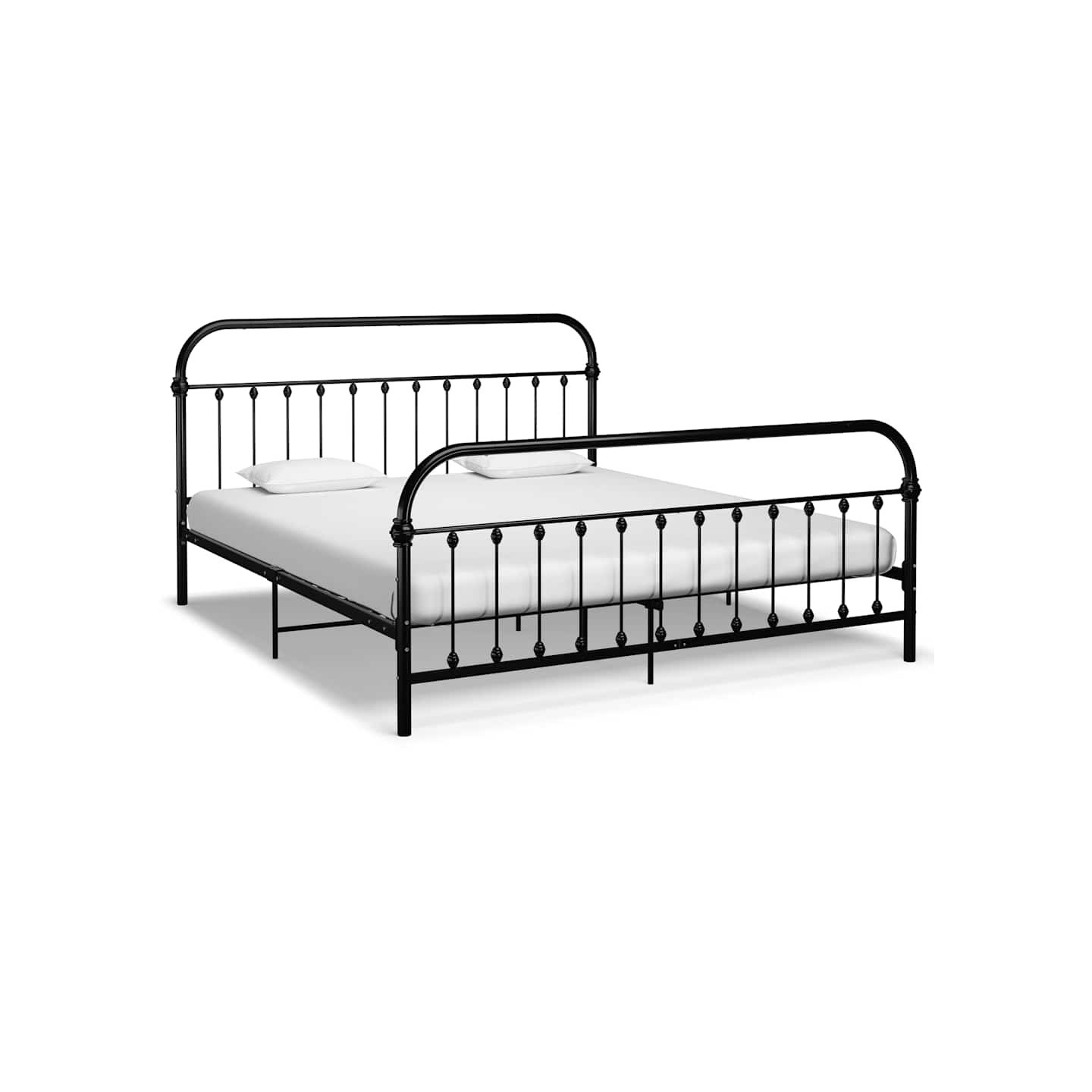 Cadre de lit sans matelas avec tête de lit noir 180x200 cm