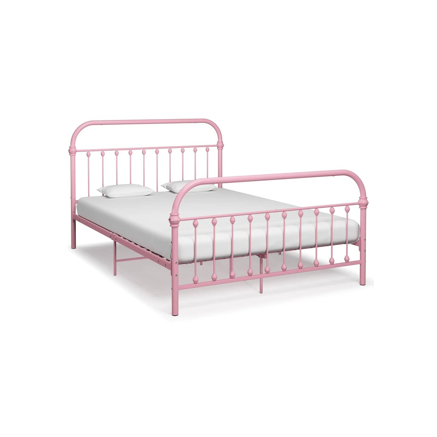Cadre de lit sans matelas rose métal 140x200 cm