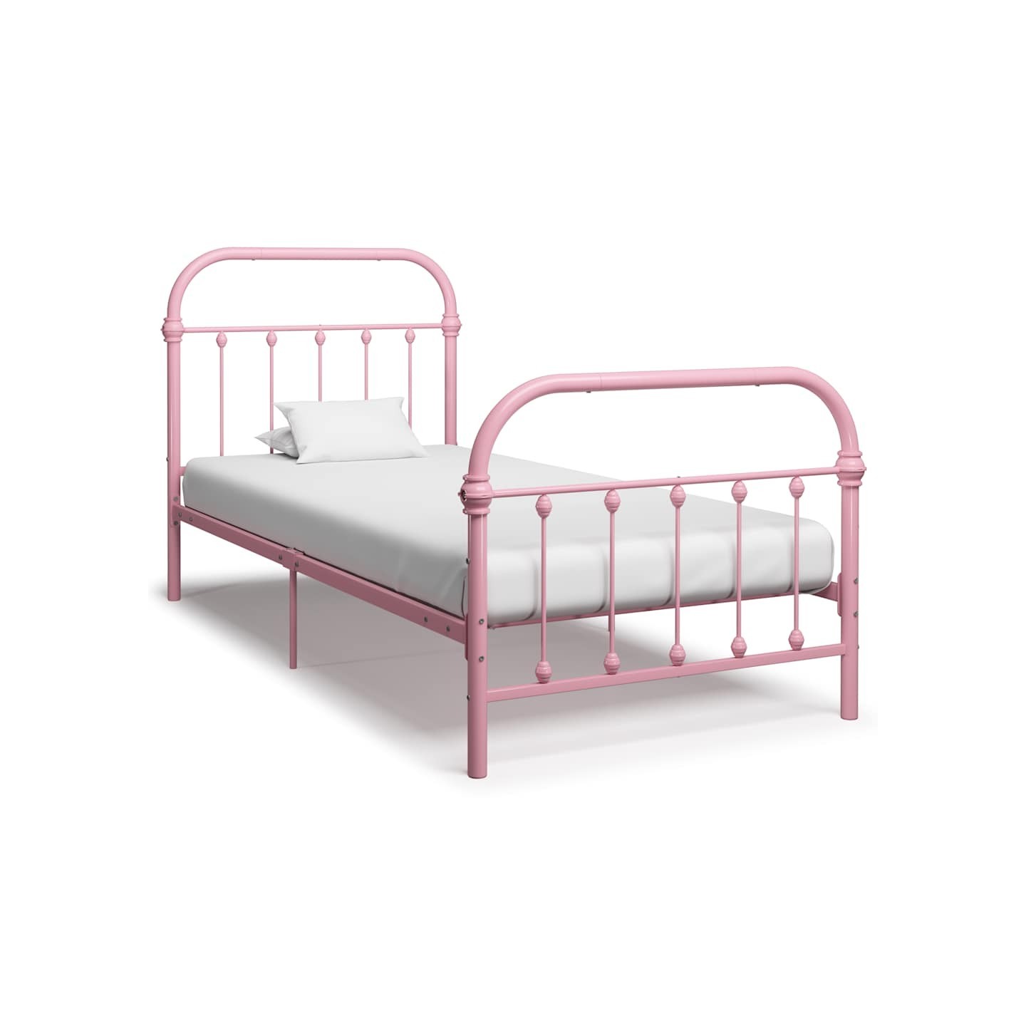 Cadre de lit sans matelas rose métal 100x200 cm