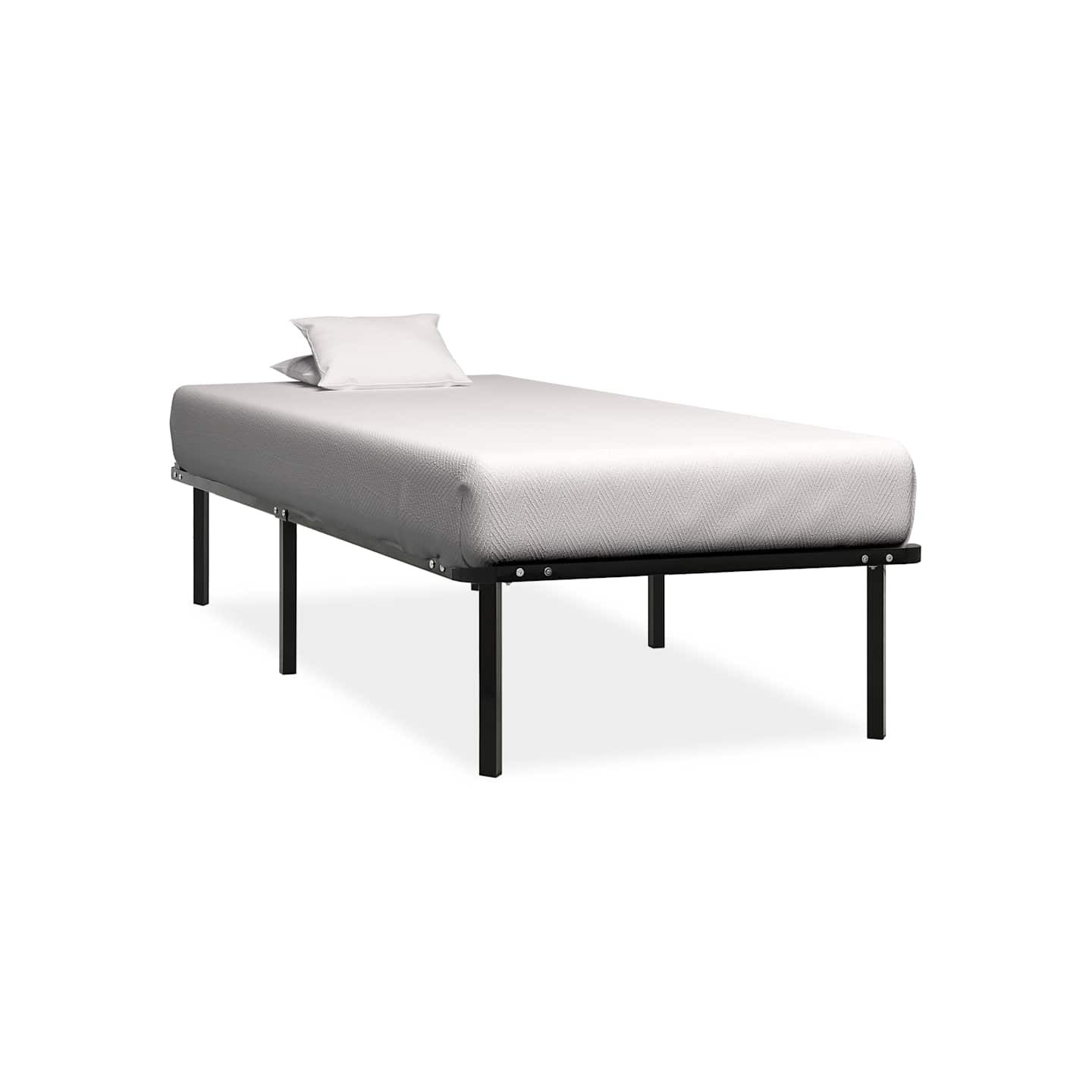 Cadre de lit sans matelas noir métal 90x200 cm