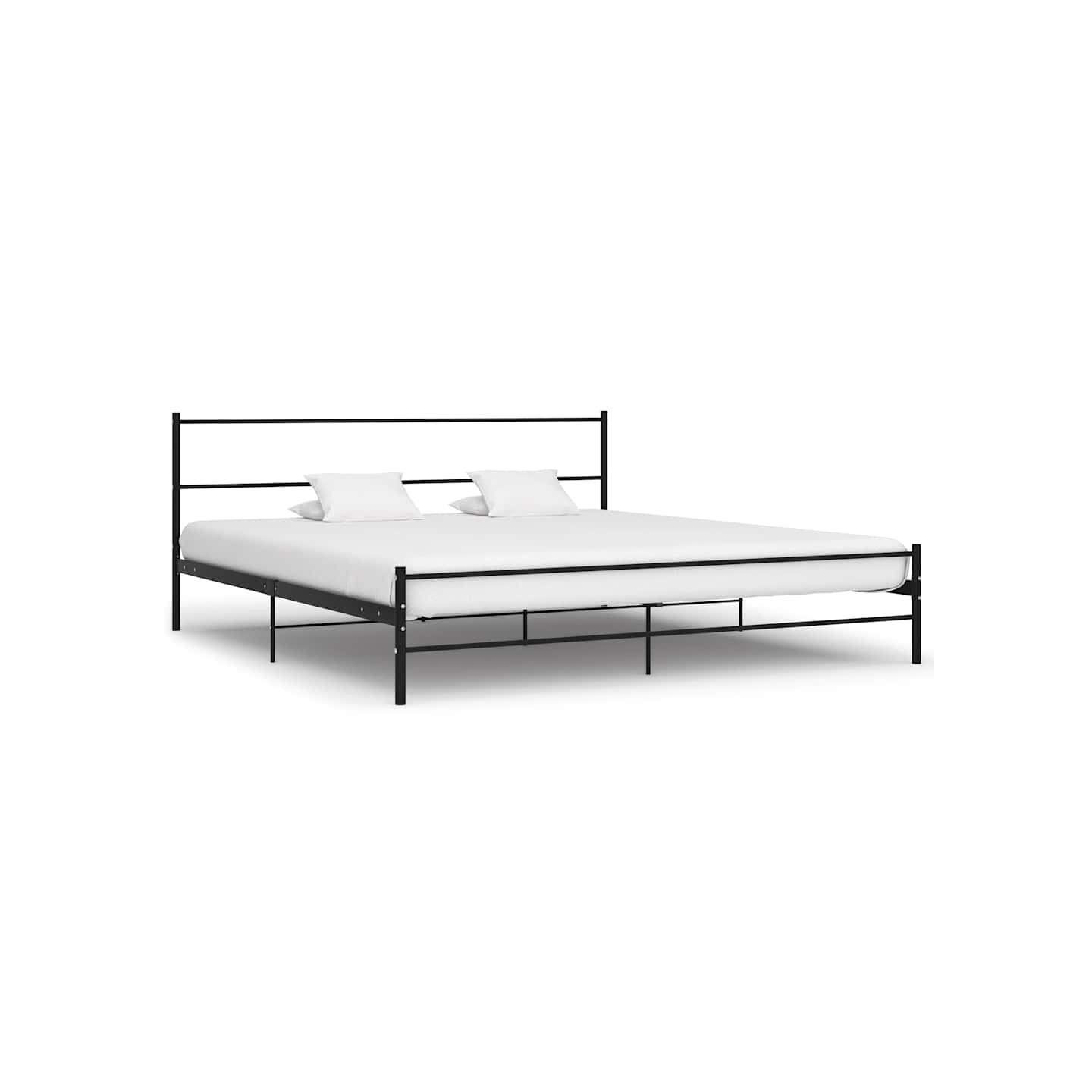 Cadre de lit sans matelas noir métal 200x200 cm