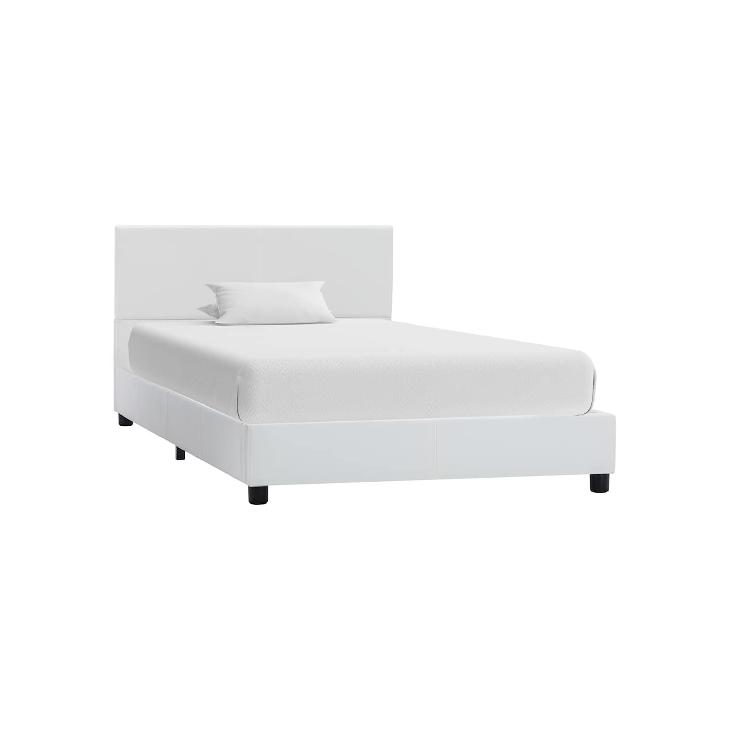 Cadre de lit sans matelas blanc similicuir 90x200 cm