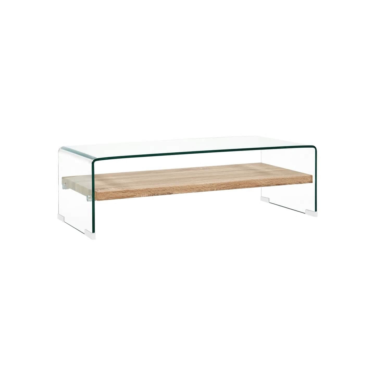 Table basse Clair 98x45x31 cm Verre trempé