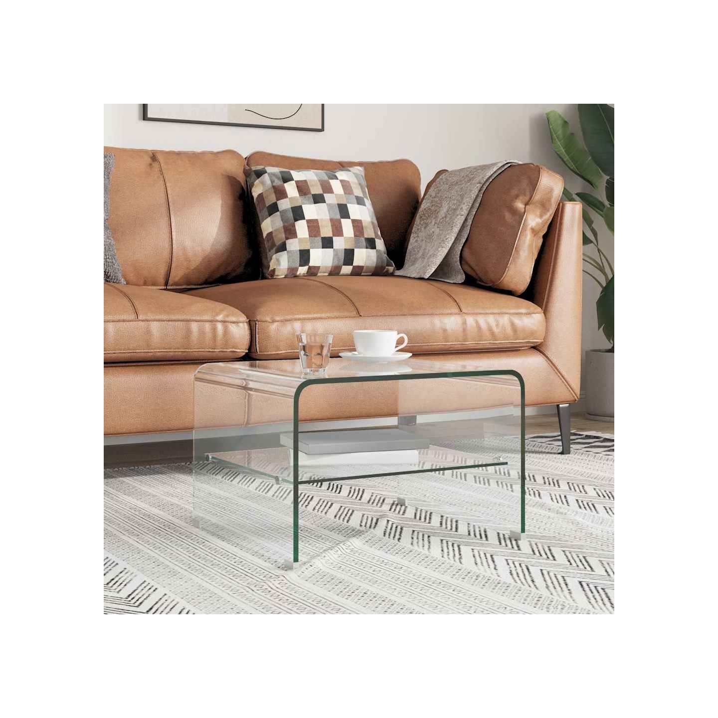 Table basse Clair 50x45x33 cm Verre trempé