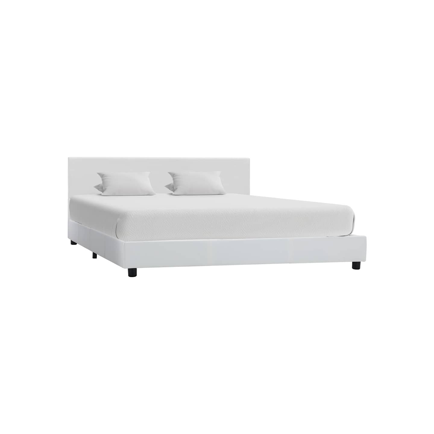 Cadre de lit sans matelas blanc similicuir 140x200 cm