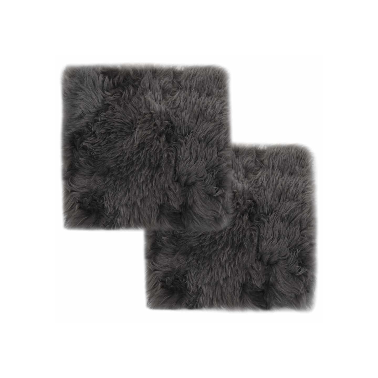 Coussins de chaise lot de 2 Gris clair 40x40cm Mouton véritable
