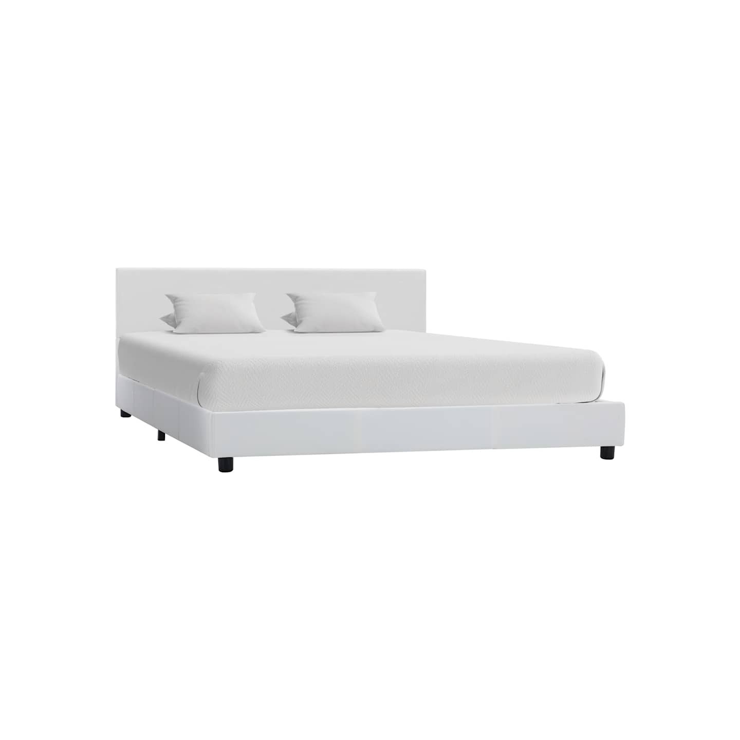 Cadre de lit sans matelas blanc similicuir 160x200 cm