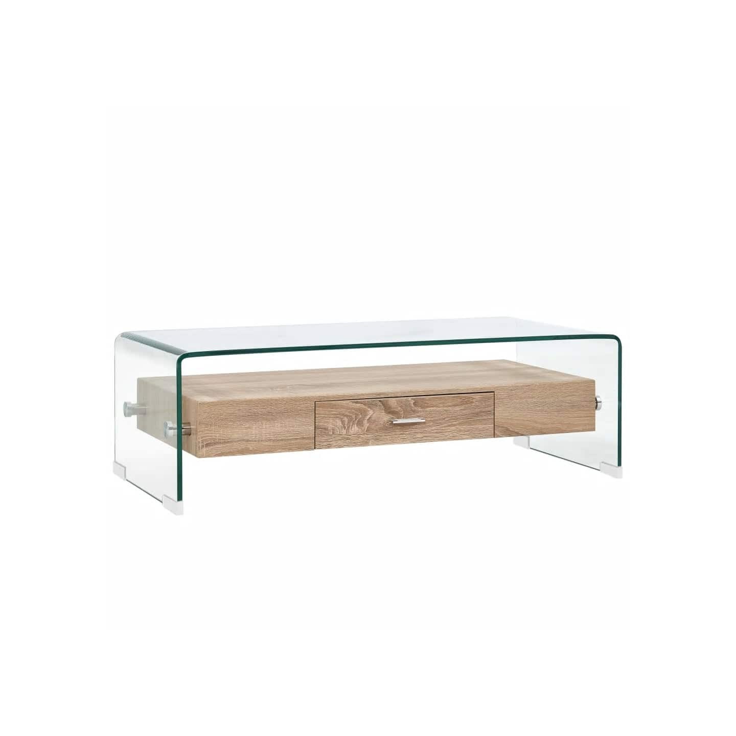 Table basse Clair 98x45x31 cm Verre trempé