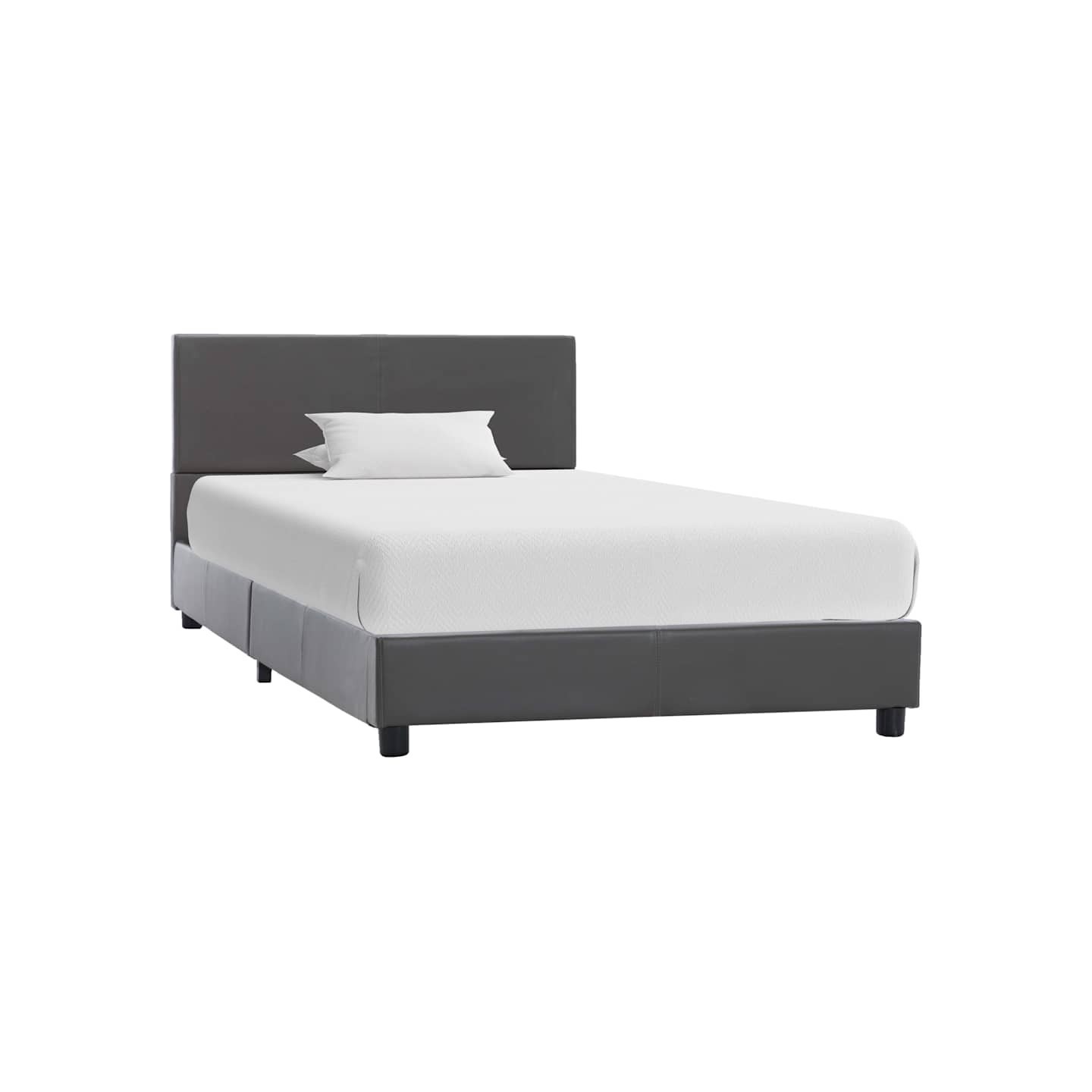 Cadre de lit sans matelas gris similicuir 90x200 cm