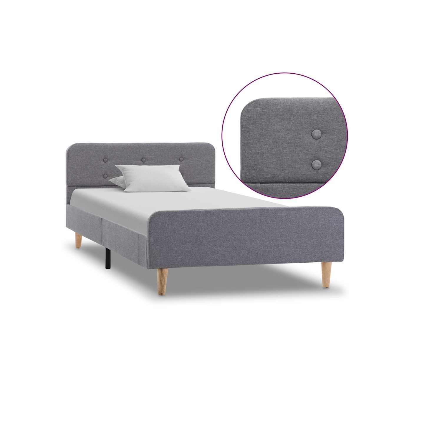 Cadre de lit Gris clair Tissu 100 x 200 cm