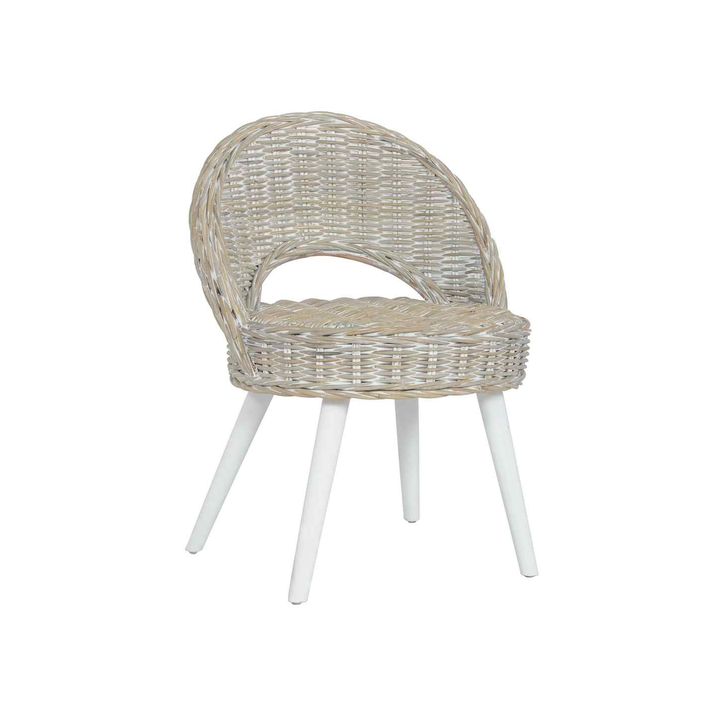 Chaise de canapé rotin kubu blanc