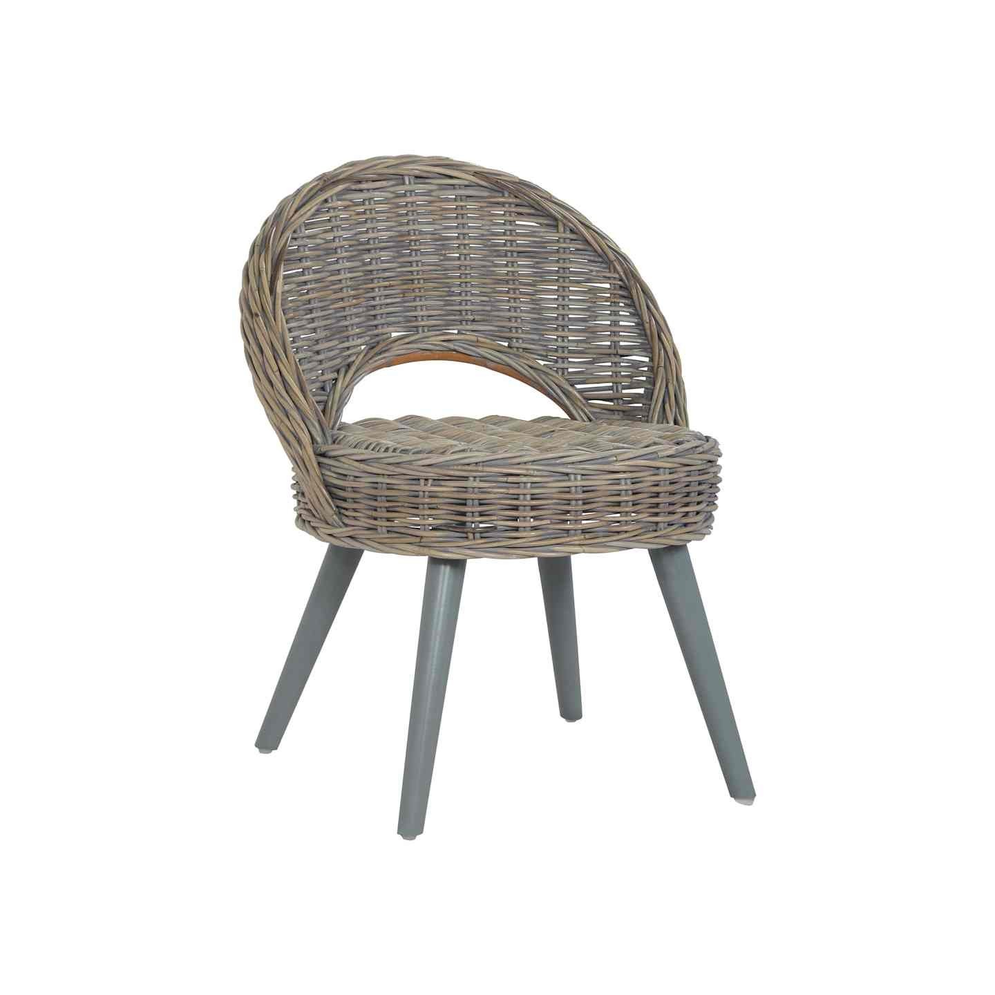 Chaise de canapé rotin kubu gris