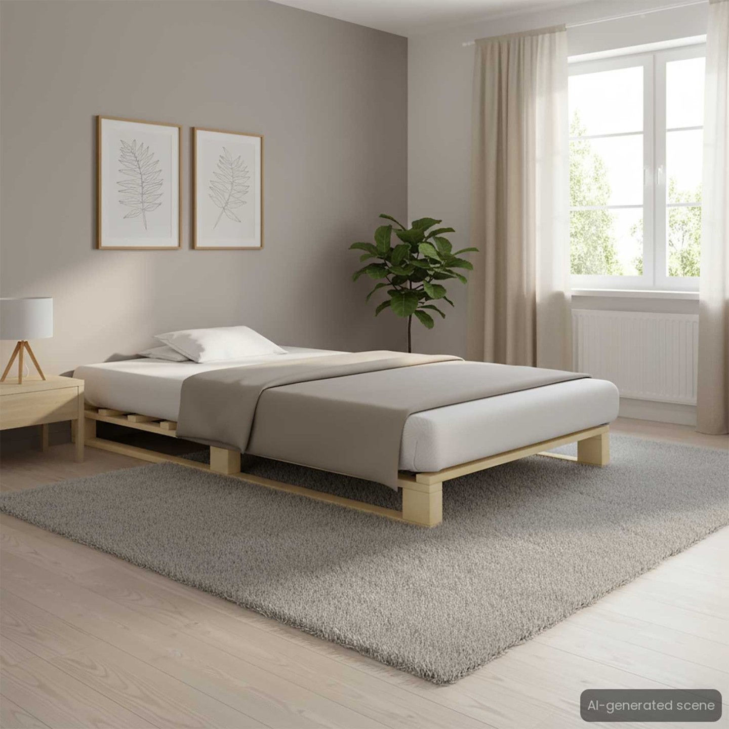 Cadre de lit de palette sans matelas 90x200 cm bois pin massif
