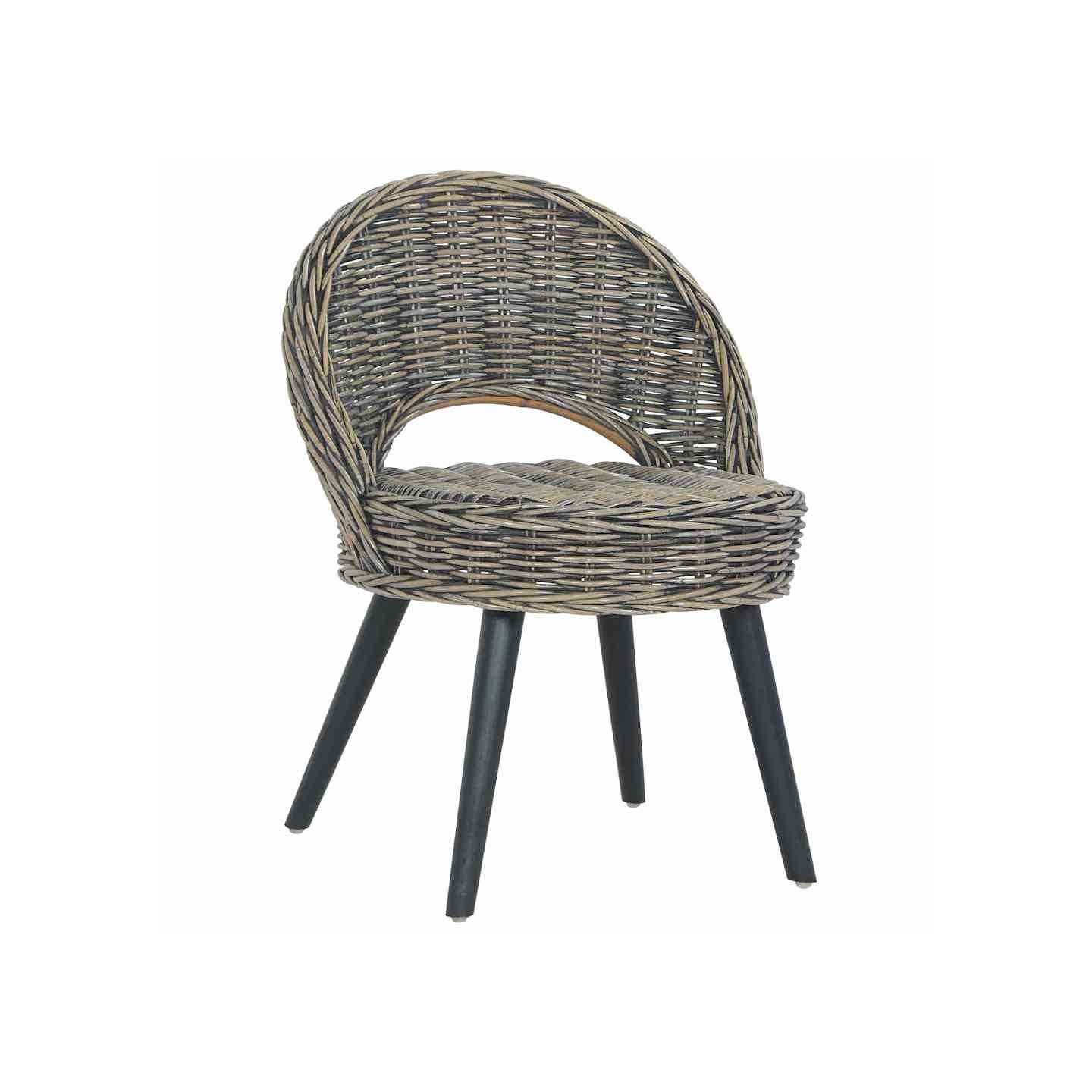 Chaise de canapé rotin kubu noir