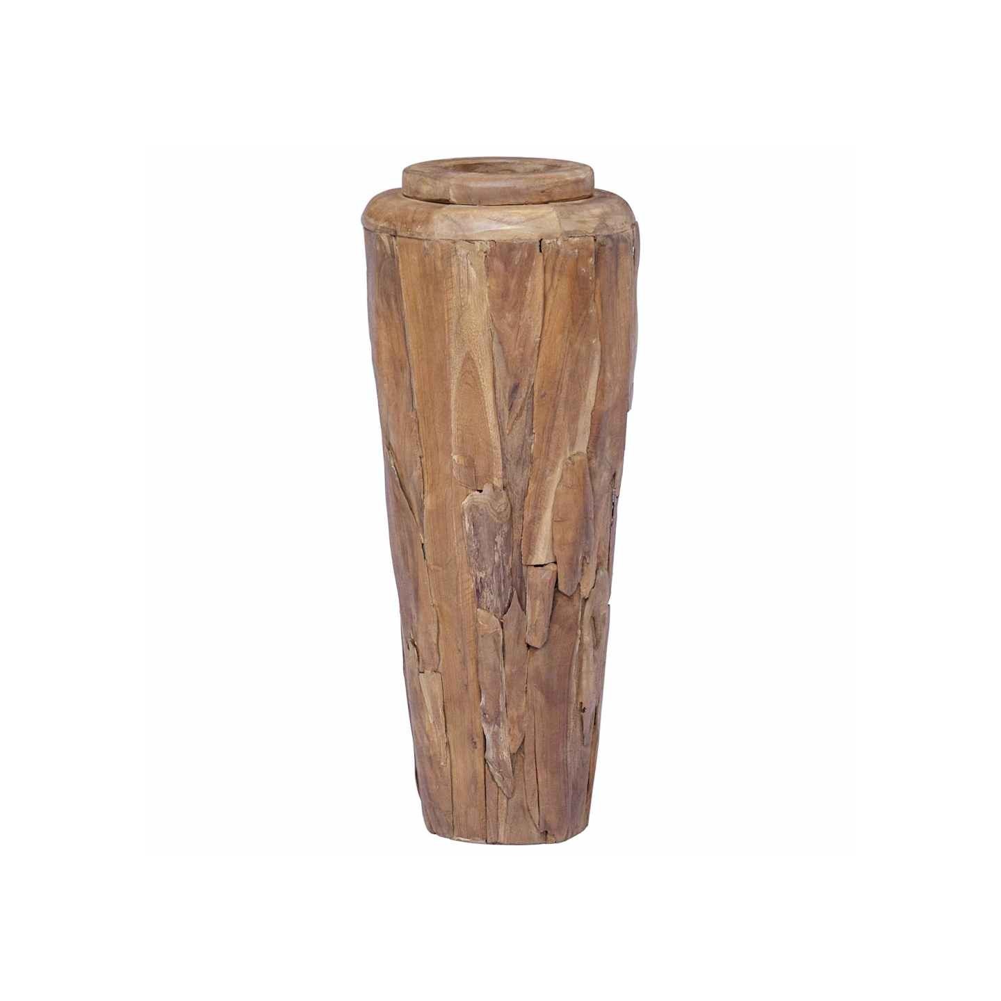 Vase de décoration 40 x 100 cm Bois de teck solide