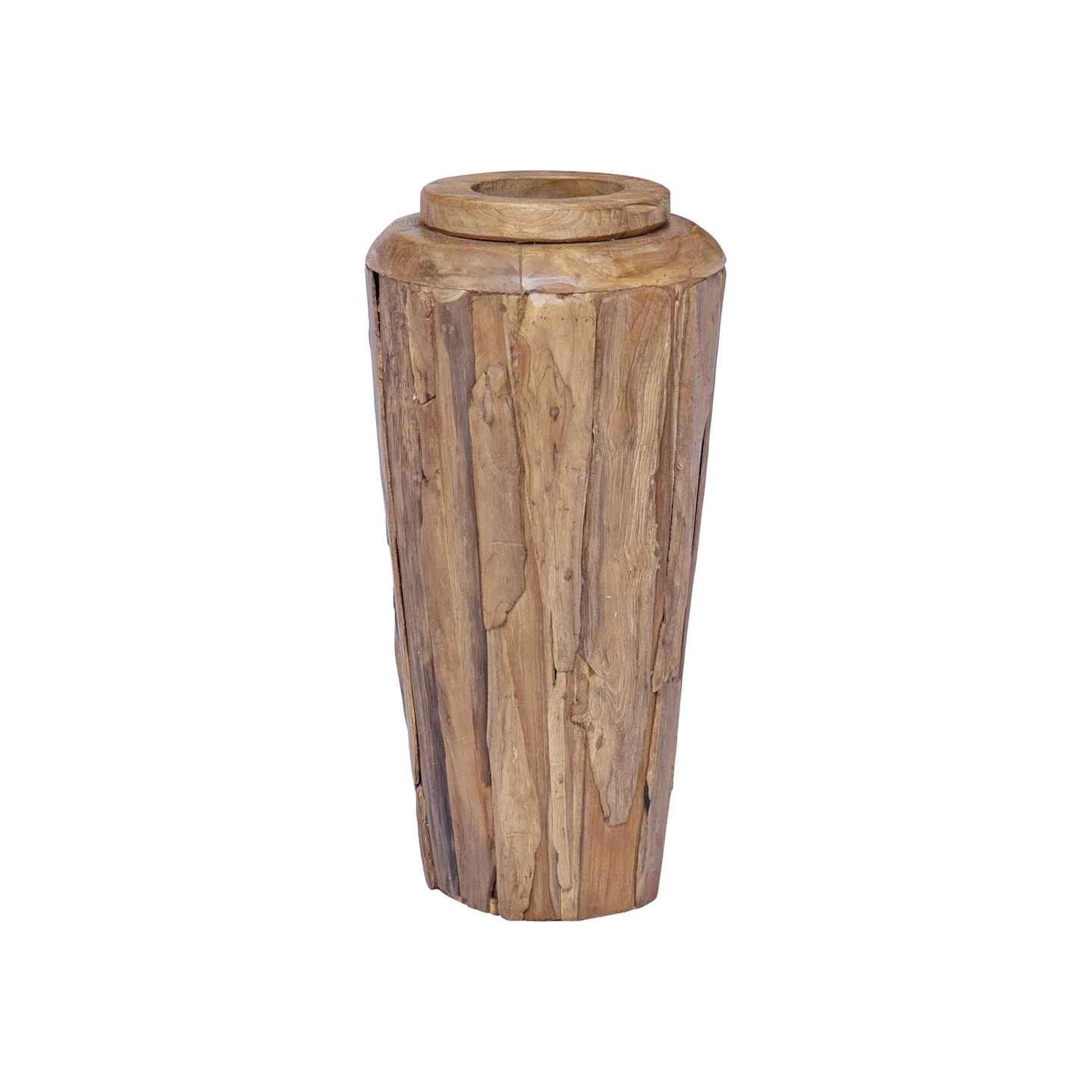 Vase de décoration 40 x 80 cm Bois de teck solide