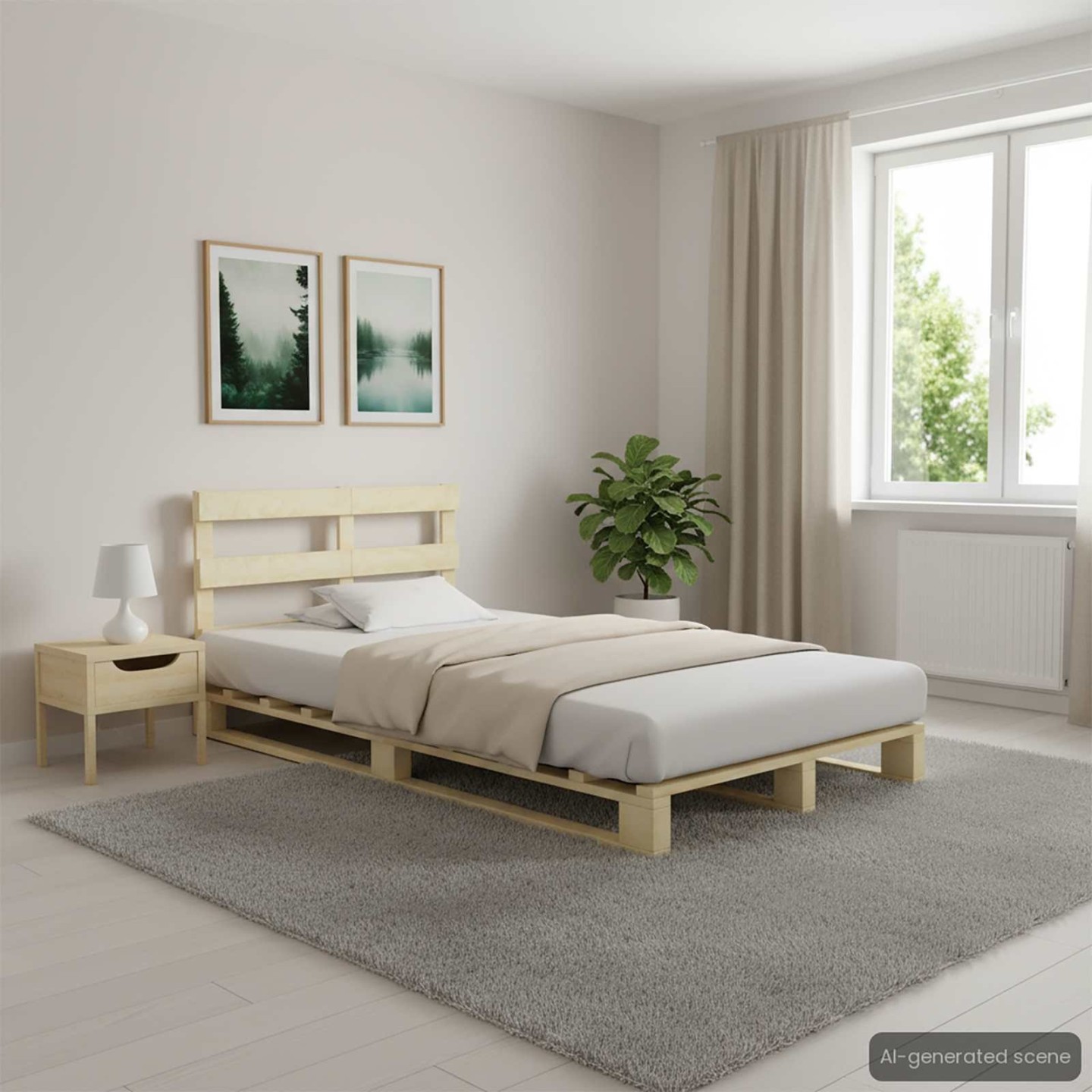 Cadre de lit de palette sans matelas bois pin massif 120x200 cm