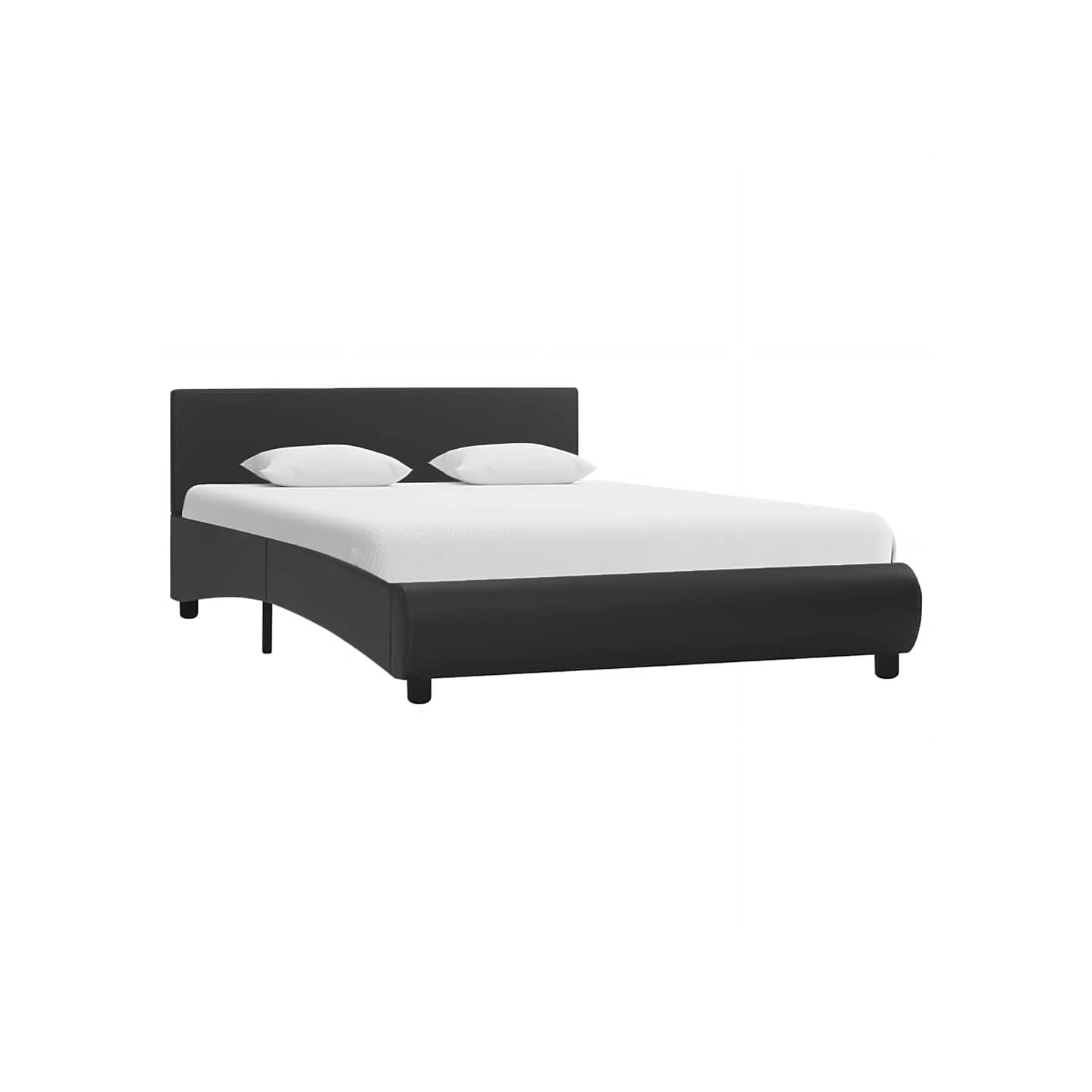 Cadre de lit avec LED sans matelas noir 120x200 cm