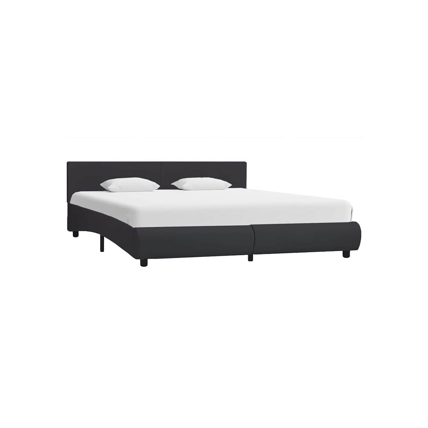 Cadre de lit avec LED sans matelas noir 160x200 cm