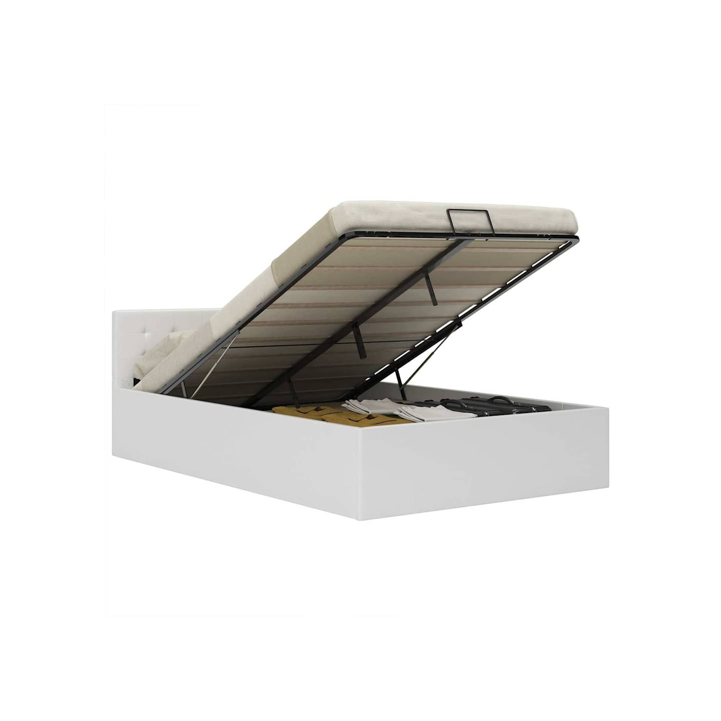 Cadre de lit à rangement hydraulique sans matelas 120x200 cm