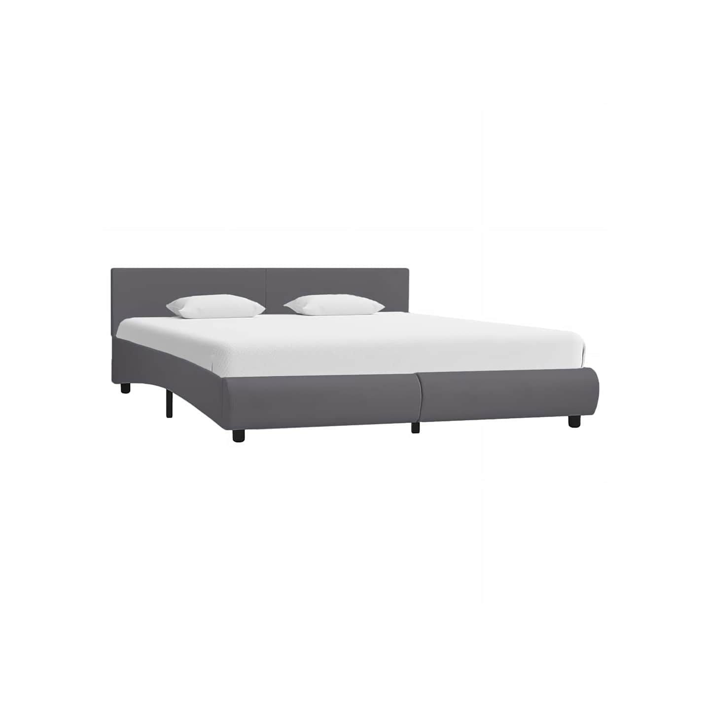 Cadre de lit avec LED sans matelas Gris Similicuir 180x200 cm
