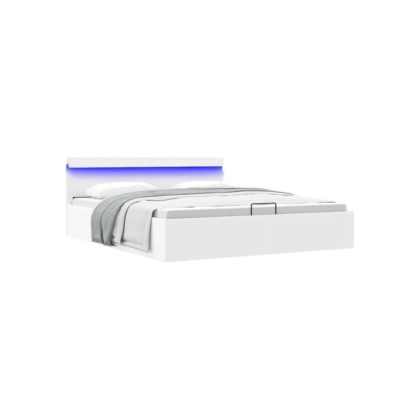 Cadre de lit à rangement hydraulique sans matelas avec LED