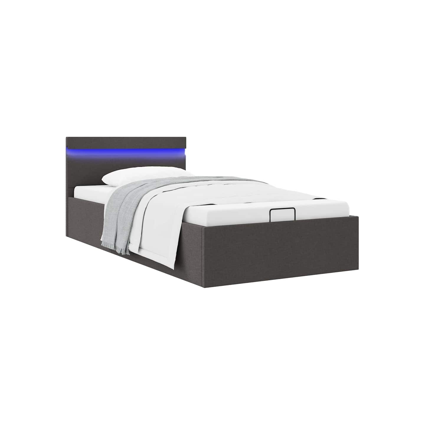 Cadre de lit à rangement hydraulique sans matelas 90x200 cm