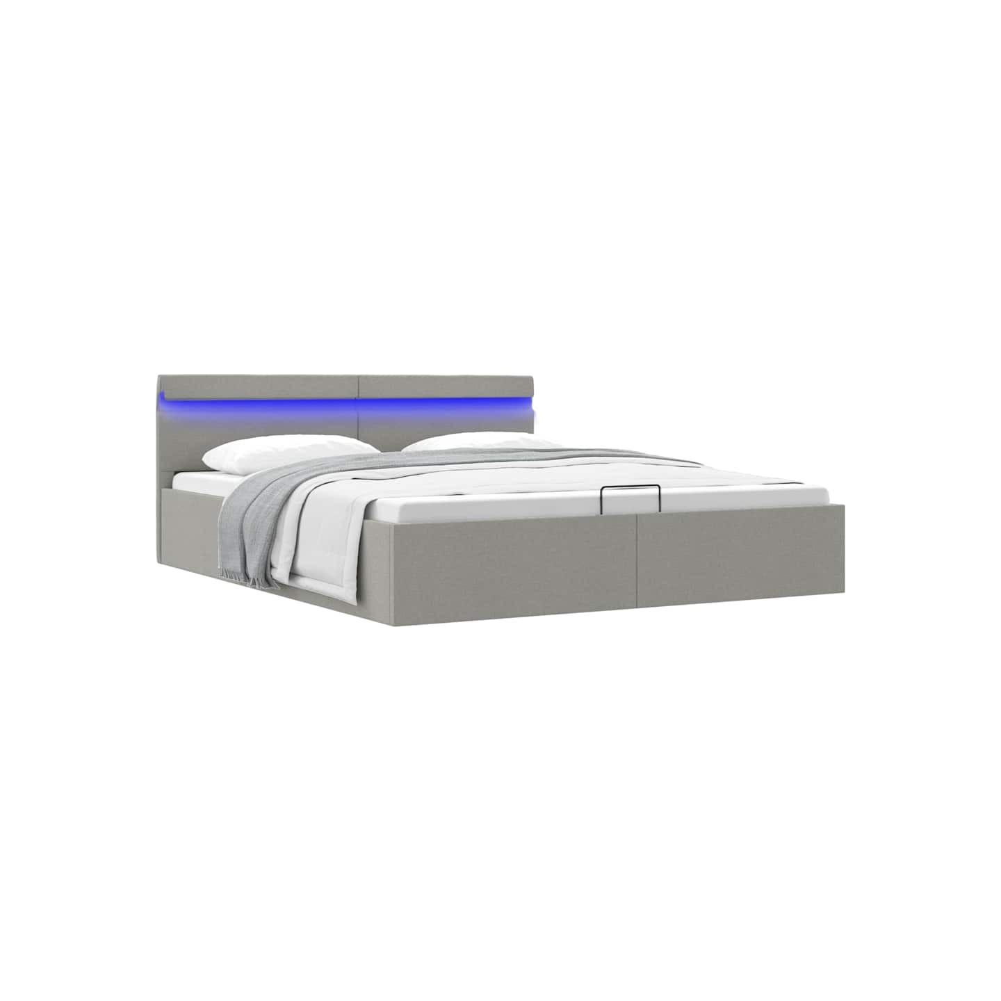 Cadre de lit à rangement hydraulique sans matelas 160x200 cm