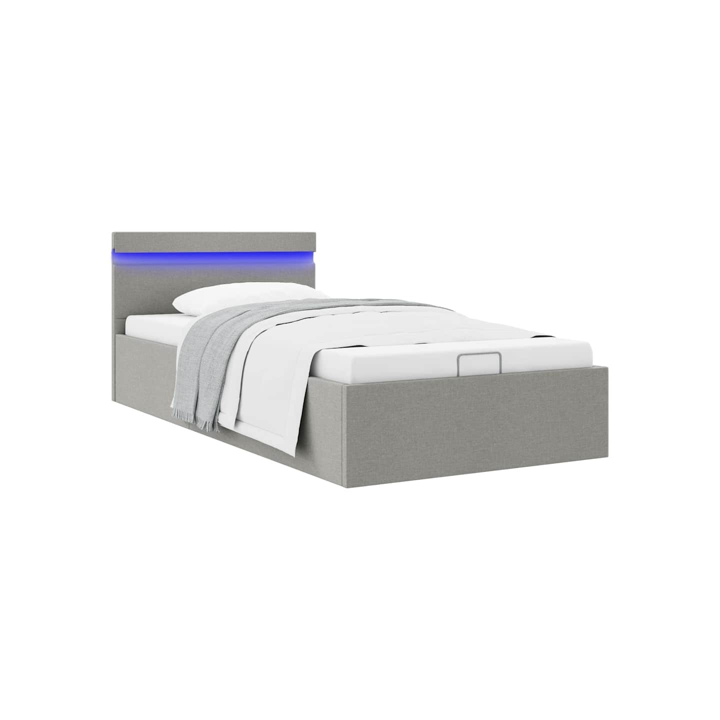 Cadre de lit à rangement hydraulique sans matelas 90x200 cm