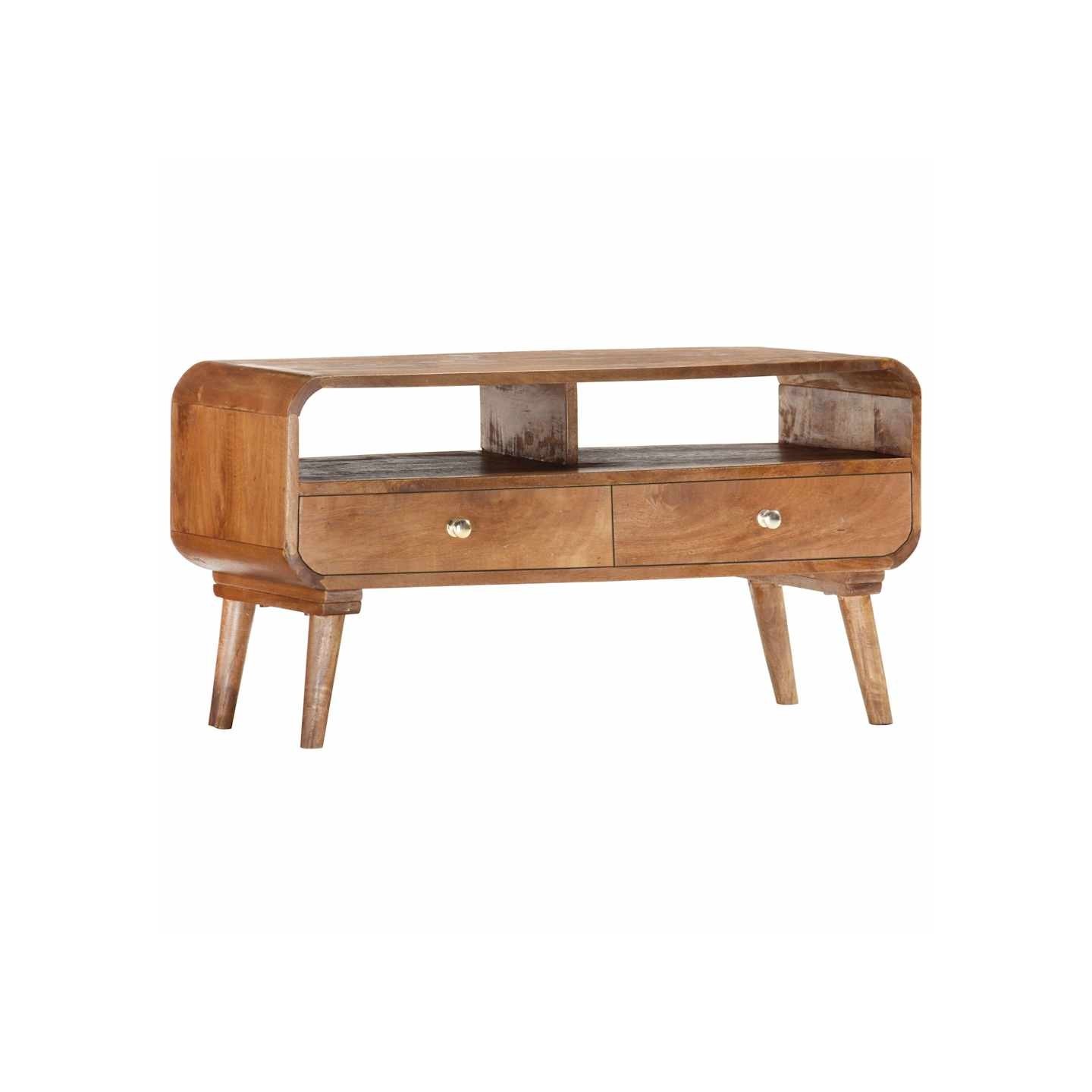 Meuble TV 90x35x47 cm Bois massif de manguier